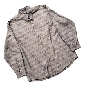 Jhane Barnes Woven in Japan Button Up Long Sleeve Shirt Men's XL